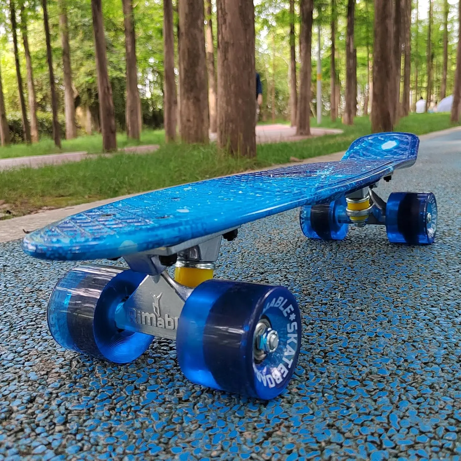 RIMABLE Complete Skateboard - 22-23 Inches Options, Skateboard Deck, PU Silent Wheels, Multiple Color & Design Choices for Outdoor Recreation Sports, Pu Wheels