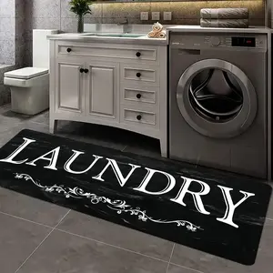Letter Pattern Laundry Room Mat, Non-slip Soft Floor Mat, Water Absorbent Bath Mat, Decorative Carpet for Home Living Room Bedroom Kitchen, Bathroom Decorative Mat, Non Slip Rug