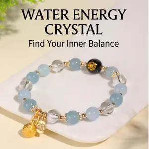 Water Element Five Elements Bracelet — Energy Crystal Healing, Physical Health, Mental Stability, Wealth, Career, Confidence, Positive Energy, Feng Shui, Improve Luck — Chinese Energy Jewelry, Unisex Gift