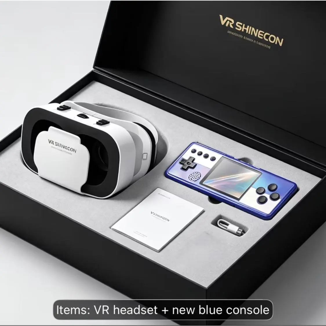 VR SHINECON High-Definition VR Glasses for Smartphone Battery-Free Retro Handheld Game Console Compatible with Mobile Phones for Entertainment Decompression