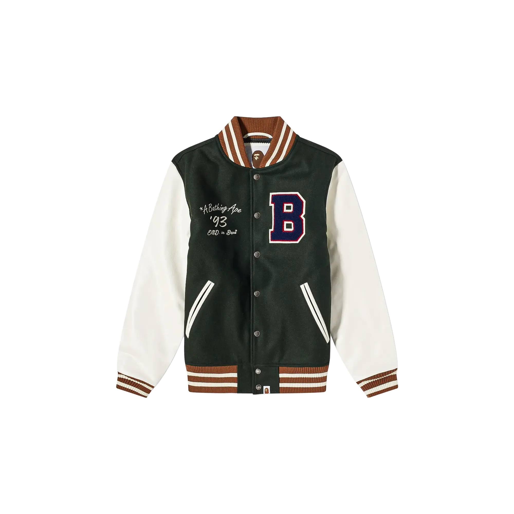 Bape X END. Bowling Pins Varsity Jacket "Green" 001HJI731906C GRN
