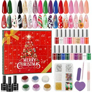 Nail Polish Advent Calendar 2025, Nail Advent Calendar, Beauty Advent Calendar 2025 for 24 Days Christmas Manicure Gift Set for Women, Teens, and Nail Art Hobbyist Gel Glitter
