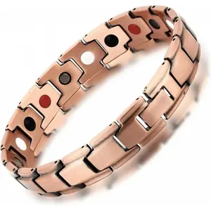 Handcrafted 99.99% Pure Copper Magnetic Bracelet for Women and Men Solid Copper Cuff with Premium Neodymium Magnets