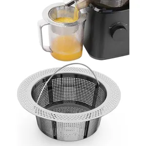 Pulp Strainer for Nama J2 Cold Press Juicer -- Suitable for Nama J2 Juicer Secondary Fine Filter Accessories -- 304 Stainless -- Hand-Wash Easy Clean (For flat-rim containers)