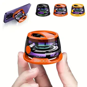 Portable Wireless Speaker with Magnetic Suction Bracket & 7-Color Suitable for Outdoor, Car, Travel,, Magnetic Mount, Mini Sound System for, Gaming, Desktop, Rechargeable Battery, Compatible for Smartphones/Tablets