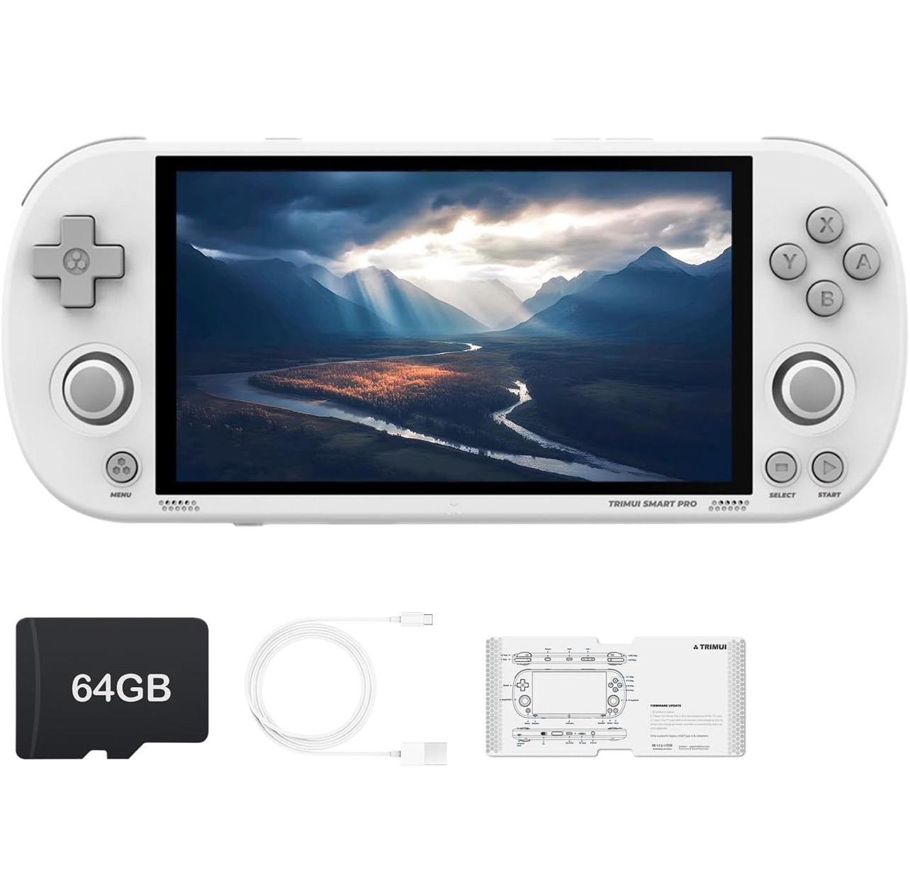 Trimui Smart Pro Handheld Game Console 64GB Linux System with 4.96"IPS Screen, Joystick, RGB Lighting & Retro Video Game Player