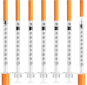 U-100 1ml/cc Syringes 27G 0.5 Inch 13mm, Disposable Syringe for Lab Dispensing Supplies, Individually Wrapped, Pack of 100