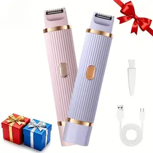 2In1 Electric Shaver Ladies Electric Shaver | Versatile Trim for Bikini Area, Eyebrows, Face, Legs and Underarms - Portable, Rechargeable, Wireless, Gentle Shaving, Bikini Area Trim Solution - Modern Aesthetic Design - Stainless Steel Blade