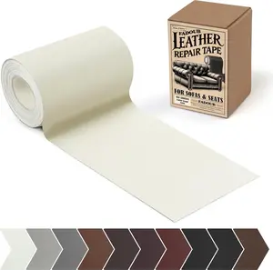 Leather Repair Patch, 3 x 60In Self Adhesive Leather Repair Tape Kit for Furniture, Couch, Sofa, Office, Car Seats, Car Interior, Vinyl Repair Kit (Beige White/Cream)
