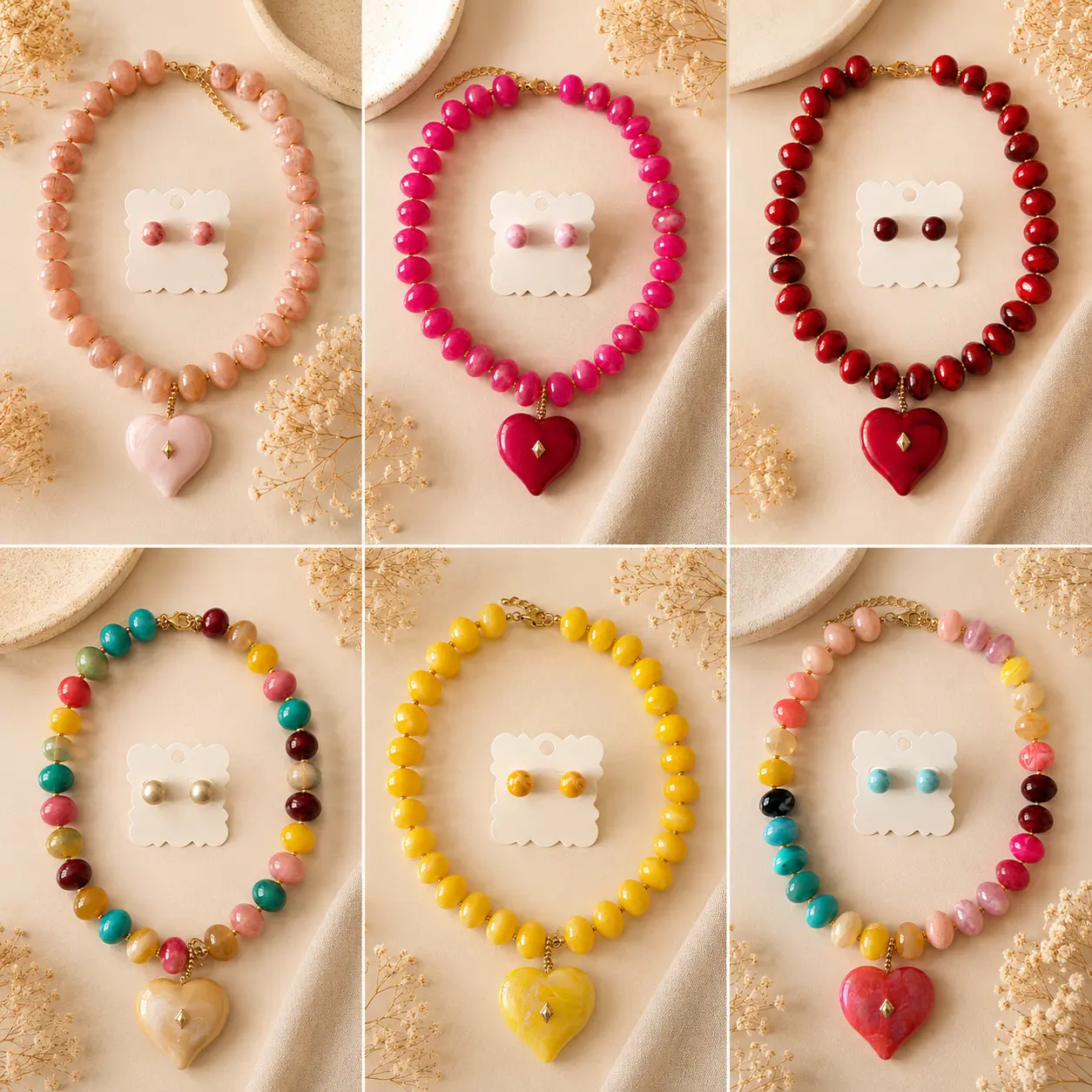 Premium Resin Maxi Necklaces Handmade Charms in Unique and Colorful Design