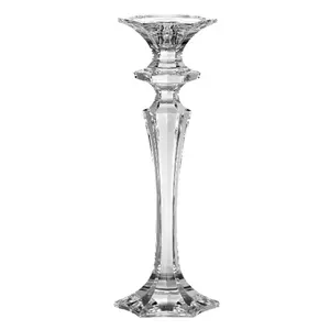 212 MAIN Unique Crystalline Glass Candle Holder - 12" Height, Dishwasher-Safe Home Decor, Ideal Homegoods Gift for Home Supplies