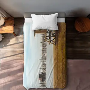 Begin Home Decor C1DCTXLWEQ46B9 Lifeguard Tower Twin Size Extra Long Duvet Cover - Coastal Office Home Decor