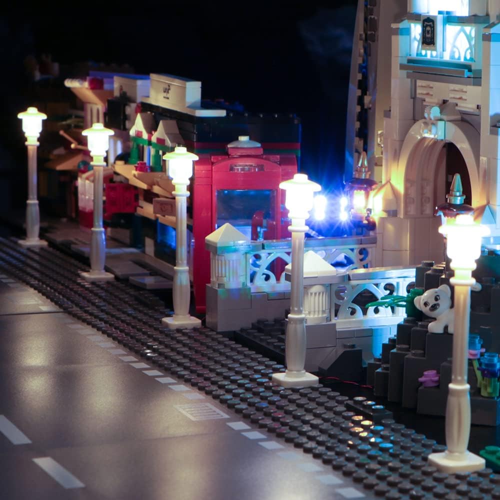 LYBMTWF 10PCS LED Street Light Kit for Building Blocks – Battery Operated USB City Lamp Post Accessories Warm Light DIY Upgrade for Display Case Diorama Mini Bricks