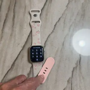 Two-Tone Cherry Blossom Engraved Silicone Watch Band, Soft Flower Sport Strap, Women Daily Cute Wrist Accessory Multi Colors