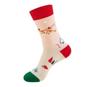 Sock Craz️ Hoilday Sock BR - Festive Reindeer Design with Red and Green Accents for Cozy Christmas Wear