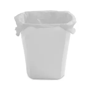 3 Gal. Rectangular Wastebasket Plastic, Bedroom, White