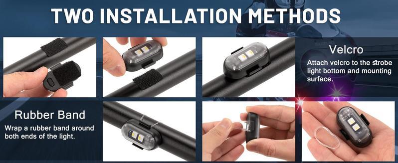 6PCS Wireless Led Strobe Lights with Remote Control ,Drone Strobe Light, RechargeableEmergency Lights,LED Anti-Collision Lights for Car, Motorcycle, Drone, Bike