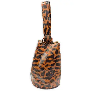 navigli bag | cheetah-print patent upcycled leather