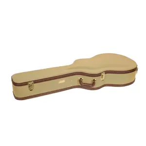 Crossrock Hard-Shell Wooden Case-Fits 12-Frets 000/OM Classical Nylon String Acoustic Guitars-Stainless Steel Latches, Sponge Lining, Metal Feet, Storage Space