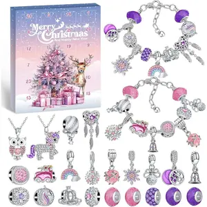 24-piece DIY Christmas Countdown Calendar Set - Includes 24 numbered ornaments (1-24), surprise gifts, plastic/resin/metal decorations, party favors, and Christmas tree ornaments