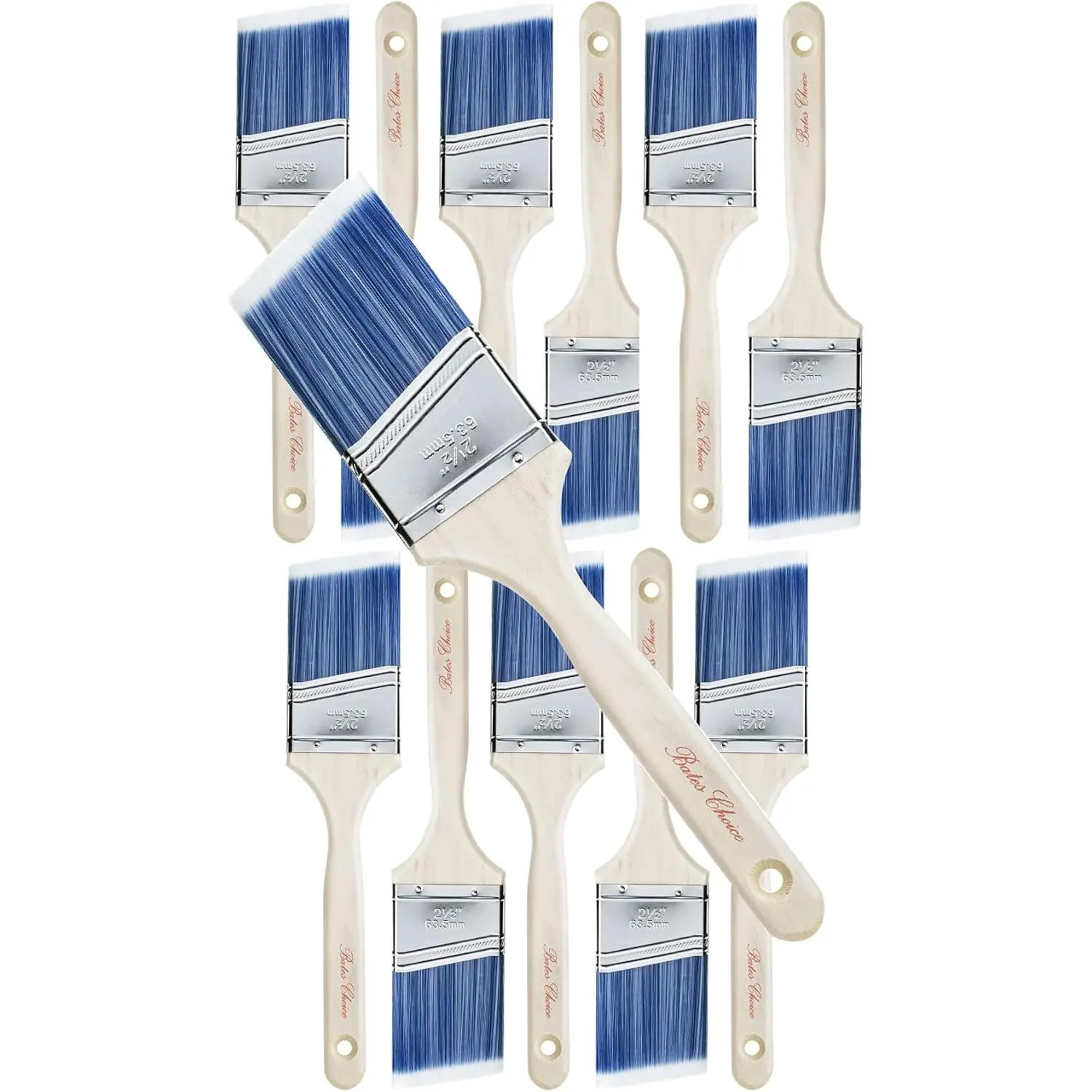 Bates- Paint Brushes, 2.5-Inch, 12 Pack Angle Brushes, Treated Wood Handle Bates- Paint Brushes, 2.5-Inch, 12 Pack Angle Brushes, Treated Wood Handle