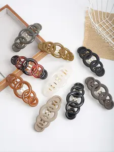 9pcs Elegant Matte Hair Clips Set, Five-Ring Spring Clip Design, Versatile for Updos & Half-Buns, Perfect for Home & Commuting Use