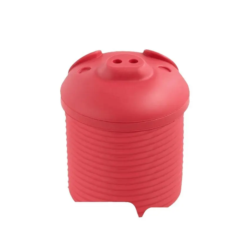 Creative Pig-Shaped Silicone Bacon Grease Container | Kitchen Oil Strainer & Fat Keeper, Cute & Functional