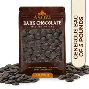 Dark Chocolate Melting Wafers 5lb – Smooth and Creamy, Perfect for Dipping, Baking, Candy Making, and Decorating Desserts – Ideal for Fountains, Coating, and Molded Chocolates (Dark)