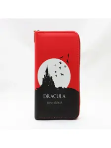 Gothic Dracula Vampire Castle Print Book Shape Women's Wallet Long Multi-Card Slots Coin Purse Zipper Handbag Phone Bag