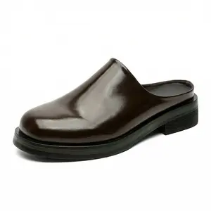 Men's Shoes 2026 New Summer Men's Big Head Muller Toe Box for Outdoors Boken Shoes Tide Half Slippers Slip-on,Gift brown Footwear