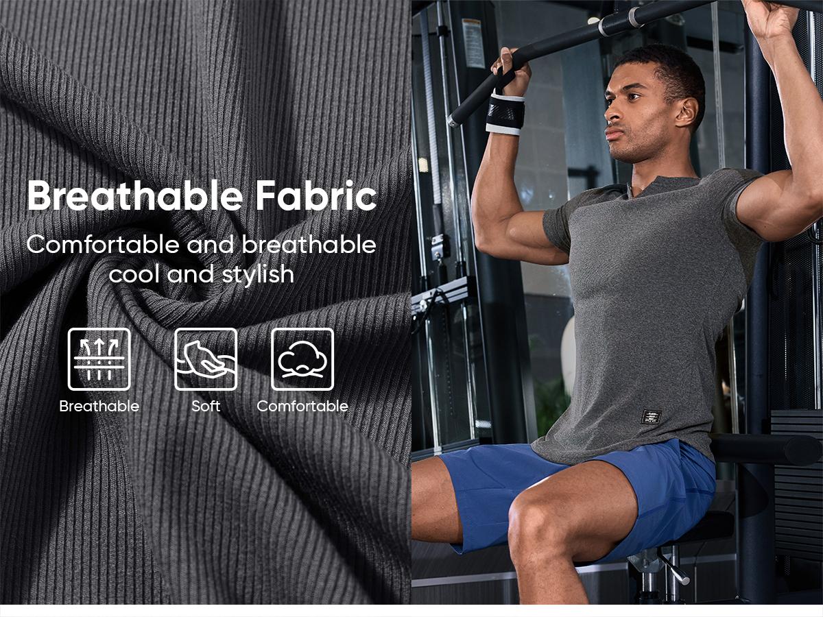 JMIERR Men's Plain Muscle Slim Fitted T Shirt Polyester V-Neck Longline Shirt Gym Workout Athletic Tee Shirts Menswear Casual Tops,Short Sleeve T-Shirt for Daily Outdoor Wear,Men's Streetwear Outfits