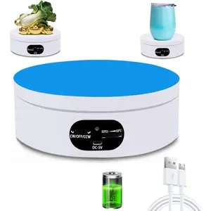 YVV Rotating Display Stand, 360 Degree Motorized Rotating Turntable, Speed Rotating Display Stand, Spinner for Photography Shows, Turner for Tumblers Display Base, White