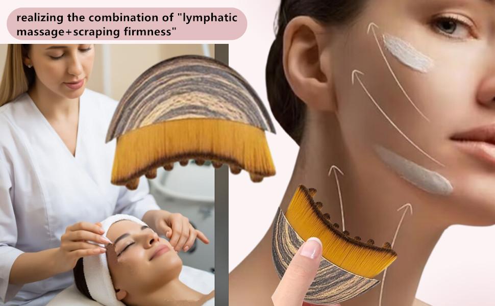 Lymphatic Facial Sculpting Brush - Lymphatic Drainage Massager A Soft Dry-Brushing Beauty Tool, Specifically Designed for Sculpting The Jawline, Chin and Facial Contours. (2pcs)