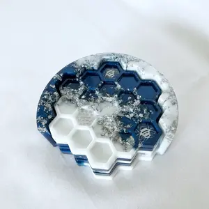 Resin epoxy coasters “Honey Bee”