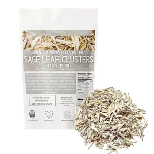 Yerbero - Premium White Sage Cluster 4oz (114g) | Hoja De Salvia Blanca Entera | Salvia officinalis | Sanctification, Purification, Metaphysical, Wicca.