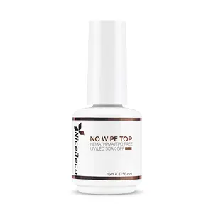 Gel Nail Polish Top Coat 15ml No Wipe Top Coat High Gloss Shiny Long Lasting Home DIY Professional Manicure top  coat