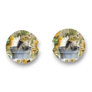 Dark Horse Dream Design Neoprene Car Coaster Set - Foal