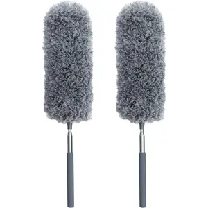 2 Pack Small Microfiber  Duster for Cleaning, Hand Washable Dusters with Extendable Pole, Cleaning Tools for Office, , Window, Furniture, Ceiling Fan