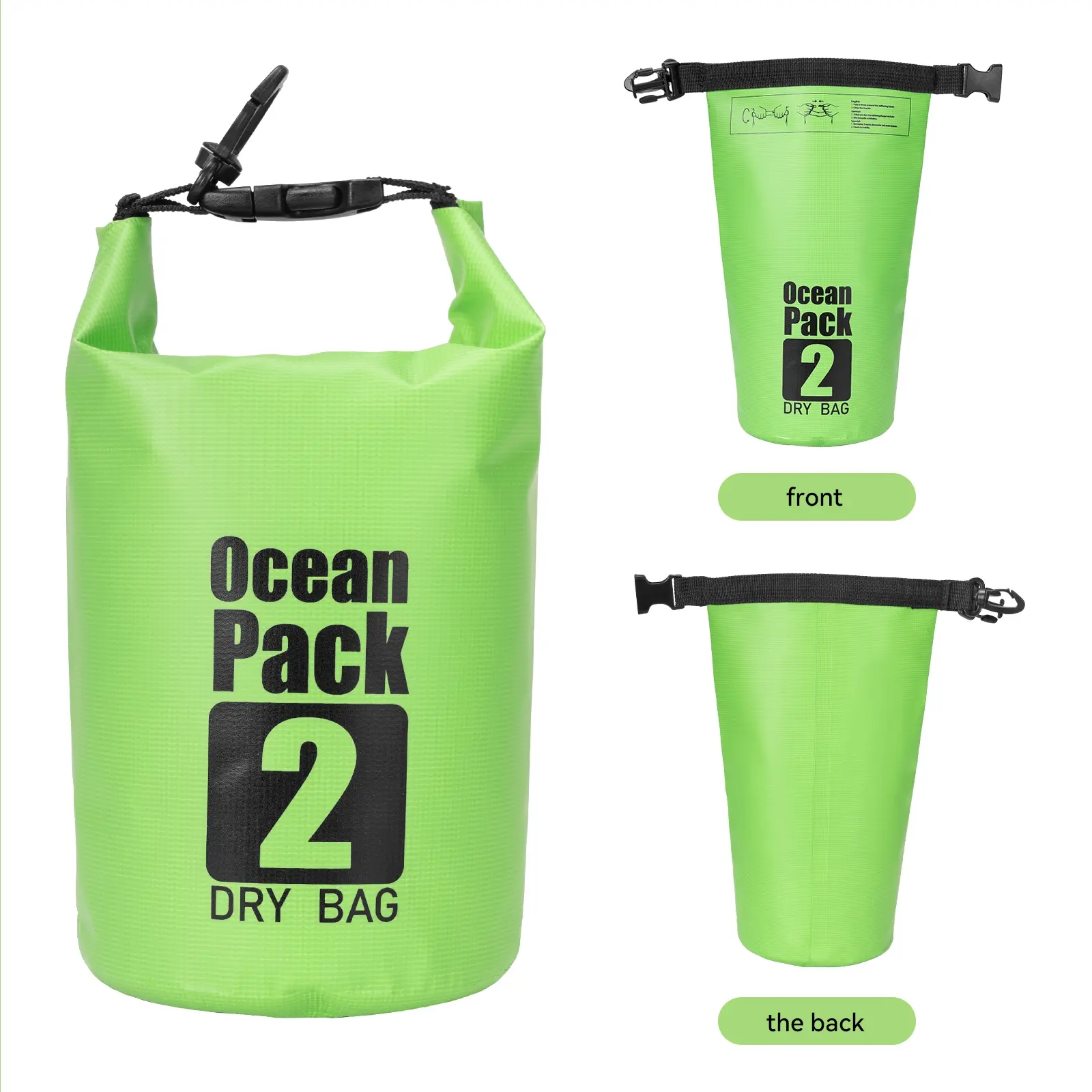 Idrybag New Color 2L Waterproof Dry Bag, Ipx6 Water-Resistant PVC Material, Ideal for Outdoor Travel Kayaking Boating Beach Use, Boating Accessories, Dry Bags Waterproof
