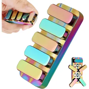 001 ZC Fidget Toys for Adults, Metal Fidget Slider EDC Magnetic Haptic Fidget Clicker with 3 Noise Levels, Loud-Quieter-Quiet Adults Fidget Toy, Office Class Desk Magnetic Toys, Relief Stress and Anxiety