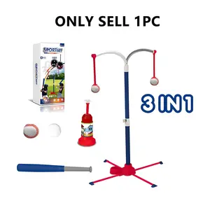 3-In-1 Baseball Set for Kids, Adjustable Tee, Portable Launcher, Hanging Bat, Perfect Gift for All Ages, Family Fun Essential! Backyard Baseball Set