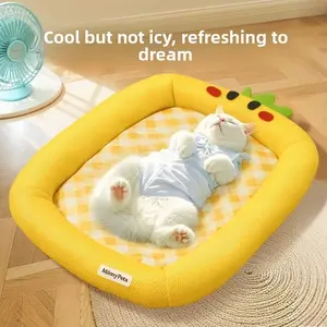 Pineapple Cat Bed Mat, All-Season Cool Bed for Cats & Dogs, Puppy & Kitten Bed, Pet Sleeping Mat