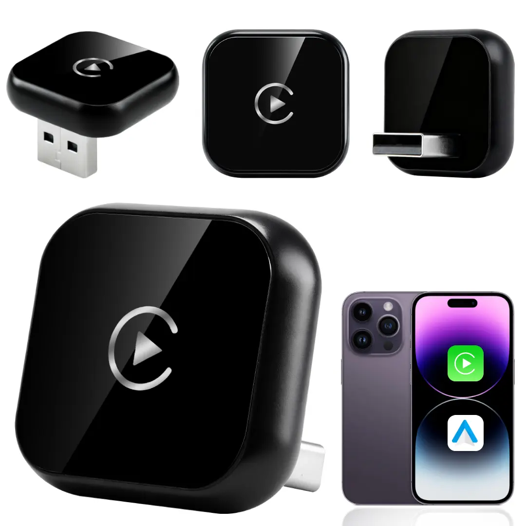 2026 Latest 2-in-1 Universal CarPlay Adapter Bluetooth Kit, Wireless Car Play Screen Bluetooth Kit for iPhone & Android Auto, Wired-to-Wireless Conversion, Quick Lag-Free Connect, Carplay Adapter Bluetooth Kits, Universal Carplay Adapter Bluetooth Kits