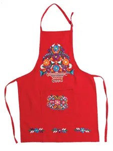 Mexican Artisanal Embroidered Apron Red 603195