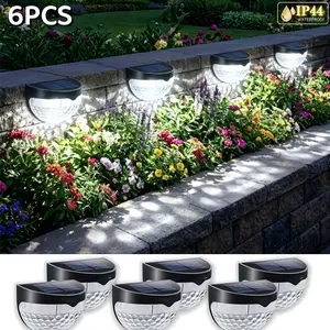 12/6 Solar Garden Lights, White And Warm Colors, Wall Lamps, Decorative Lights, Outdoor Decorative Type, Suitable For Gardens, Courtyards, Stairs, IP44 Waterproof Grade, Wall-Mounted Lamps, Suitable For Terraces, Courtyards, Stairs