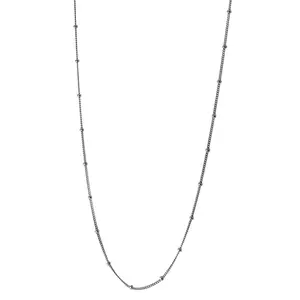 "Kombo" Sterling Silver Curb Beaded Chain Necklace