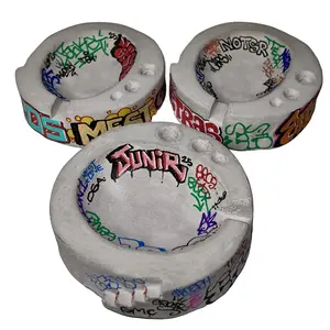 Graffiti Skatepark Ashtray Incense Holder Trinket Tray with Colorful Graffiti Art Unique Design Versatile for Home Office or Skatepark
