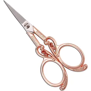 Embroidery , Small Precision Sewing Scissor  Pointed Tip Detail Shears for Craft Art Needlework Threading , 4.5in Rose  Vintage Style
