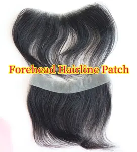 Human Hair Invisible Seamless Ultra Thin Skin PU based Forehead Hairpiece Patch
