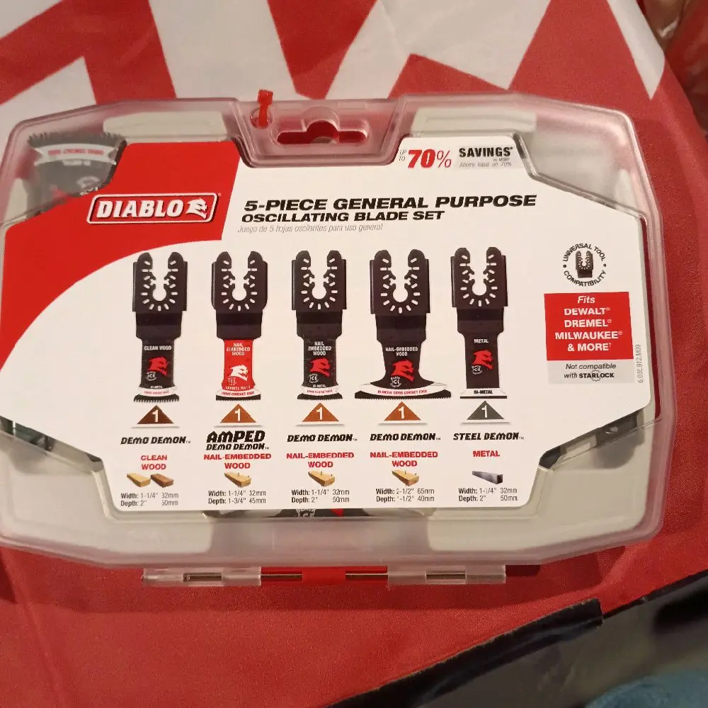Diablo 5-Piece Multi-Tool Blades, Universal Fit for DIY Projects, Home Repairs